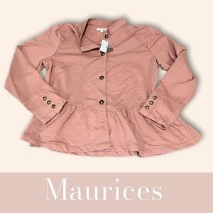 Maurices - Dusty Rose - Button Down Peplum Top